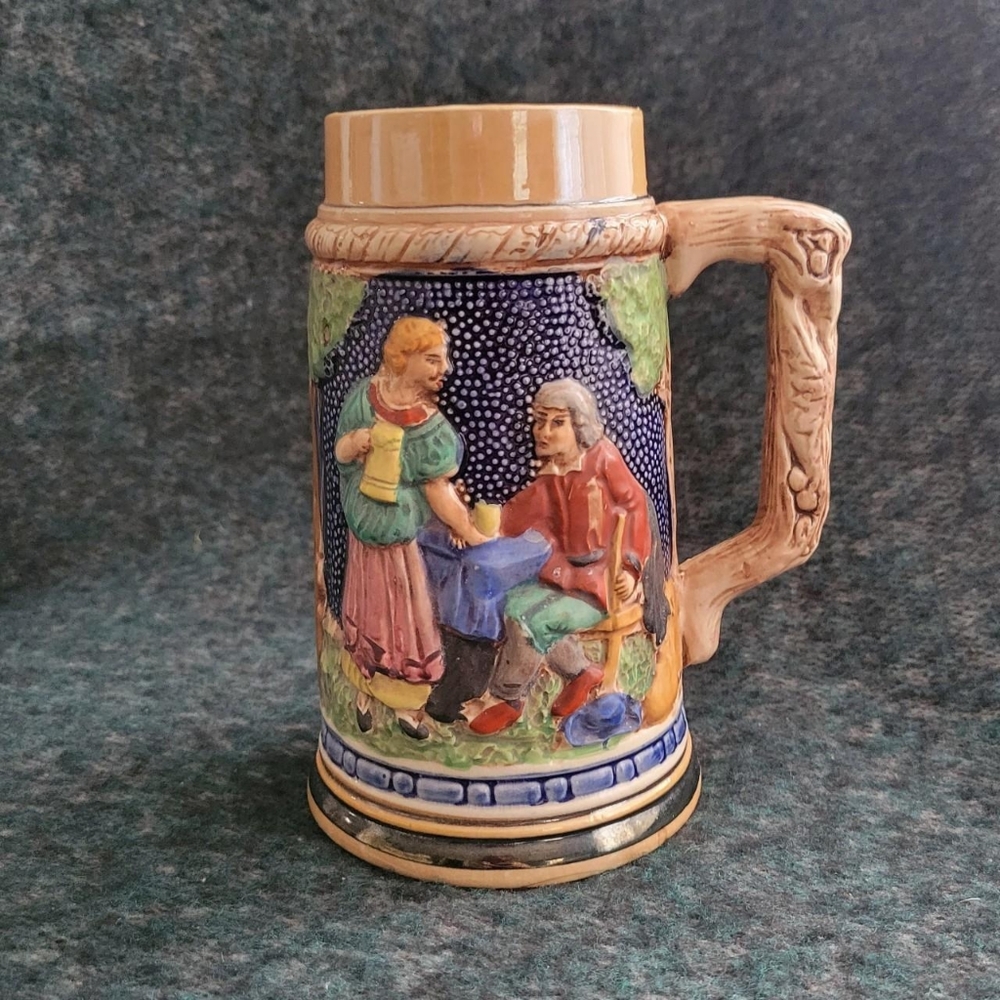 Vintage Ornate Handpainted Beer Stein